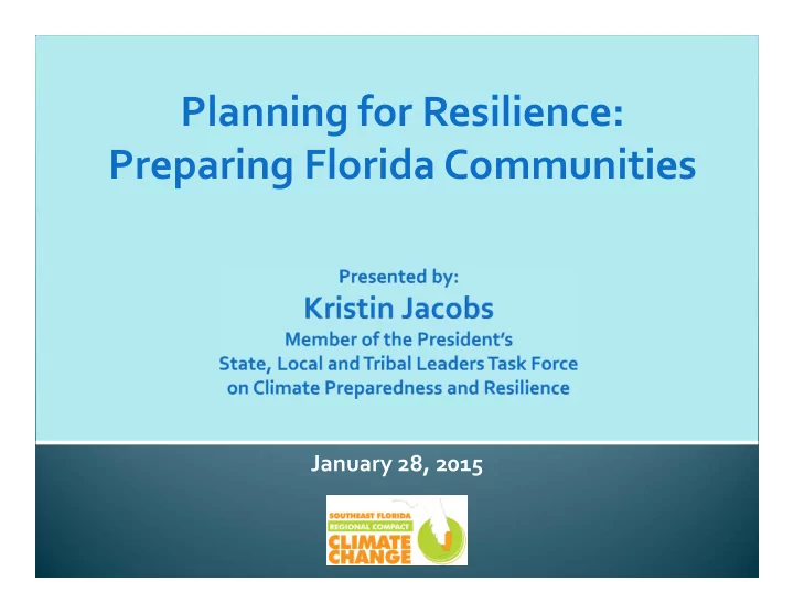 planning for resilience preparing florida communities