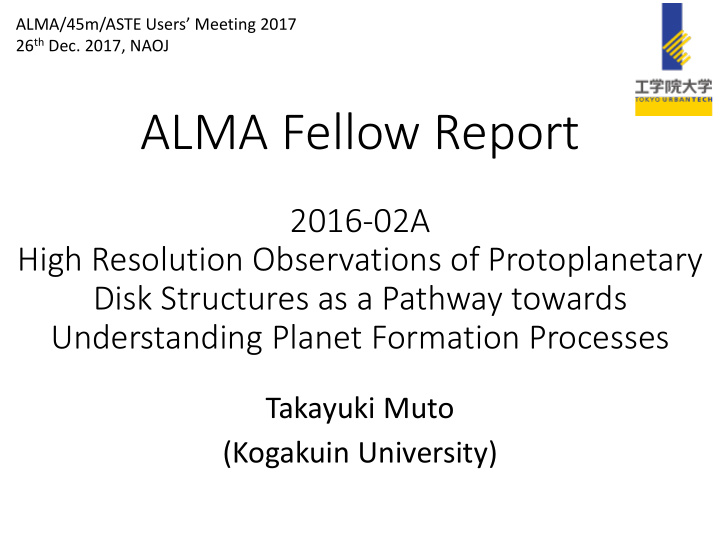 alma fellow report