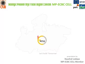 MP-ECBC CELL Lets build  Tomorrow   presentation by  Kaushal Lodaya  MP-ECBC CELL Member