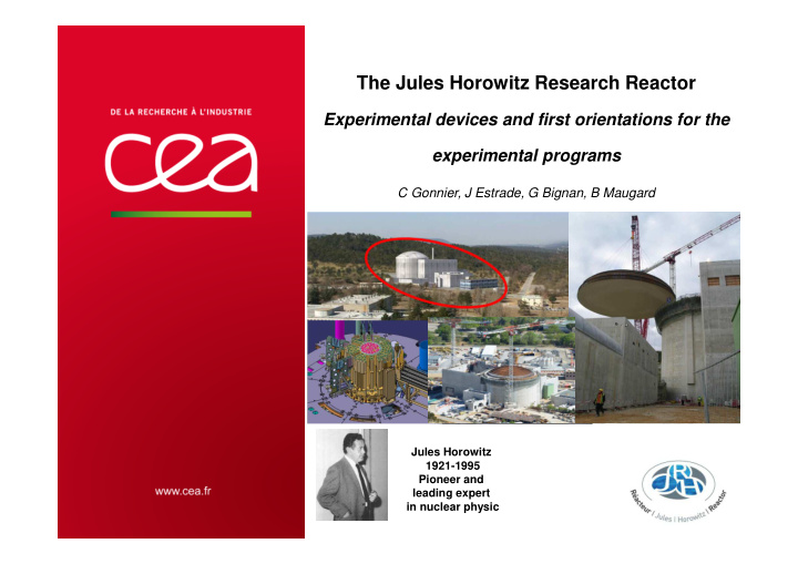 the jules horowitz research reactor