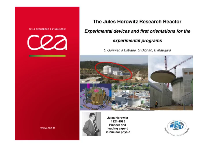 the jules horowitz research reactor