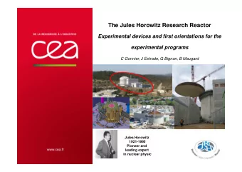 The Jules Horowitz Research Reactor  Experimental devices and first orientations for the