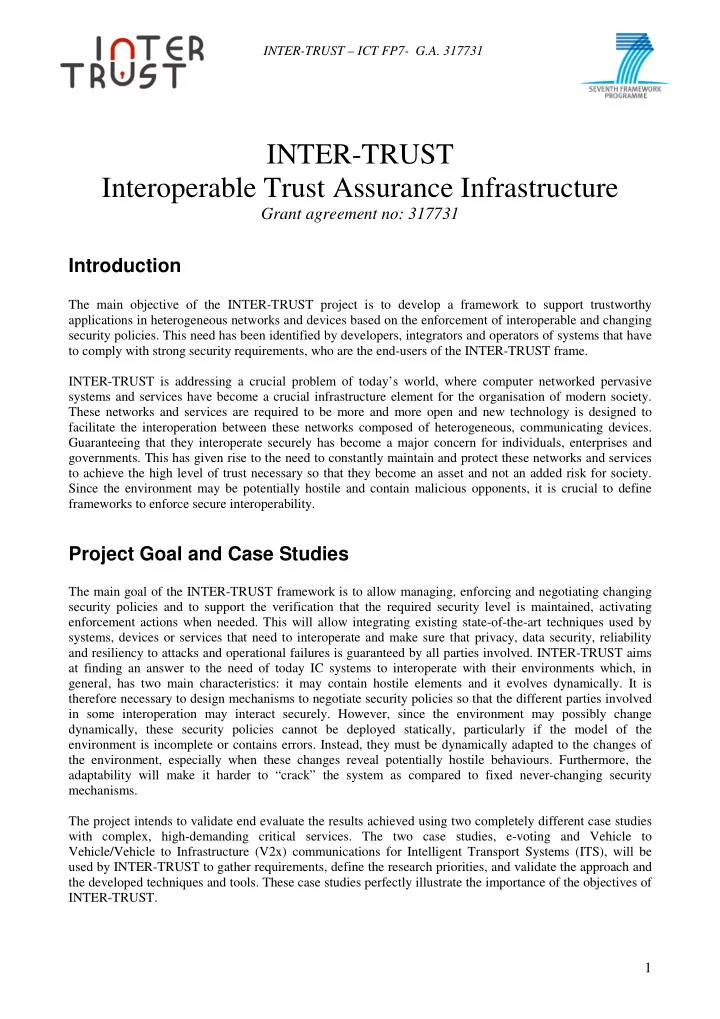 inter trust interoperable trust assurance infrastructure