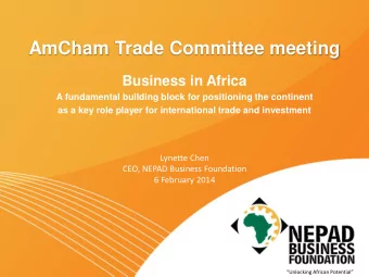 AmCham Trade Committee meeting  Business in Africa  A fundamental building block for positioning