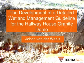 for the Halfway House Granite  Dome  Johan van der Waals Why do we end up with  bleeding