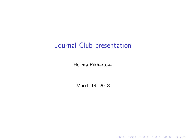 journal club presentation