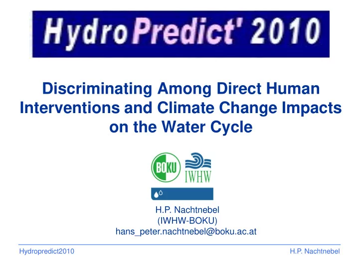 interventions and climate change impacts