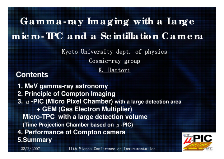 gamma r ay imaging with a l ar ge mic r o t pc and a sc