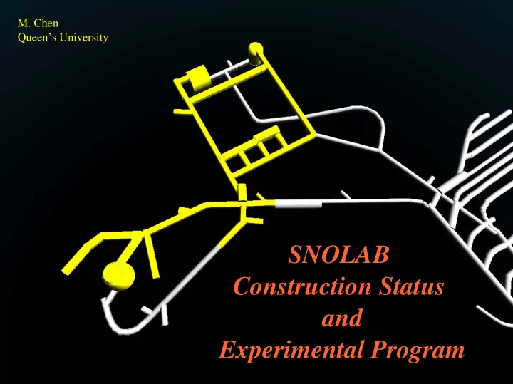 snolab construction status and experimental program