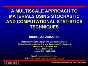 A MULTISCALE APPROACH TO  A MULTISCALE APPROACH TO  MATERIALS USING STOCHASTIC  MATERIALS USING