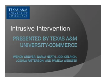 Intrusive Intervention  Historically Speaking  The Birth of the Division of Student  Access and