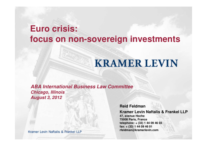 euro crisis focus on non sovereign investments