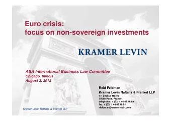 Euro crisis:  focus on non-sovereign investments  ABA International Business Law Committee