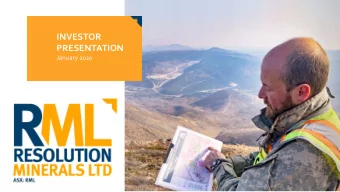 INVESTOR  PRESENTATION  January 2020  1  CORPORATE SNAPSHOT Len Dean Chairman Capital Structure