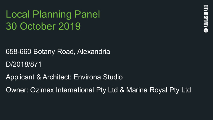 local planning panel 30 october 2019
