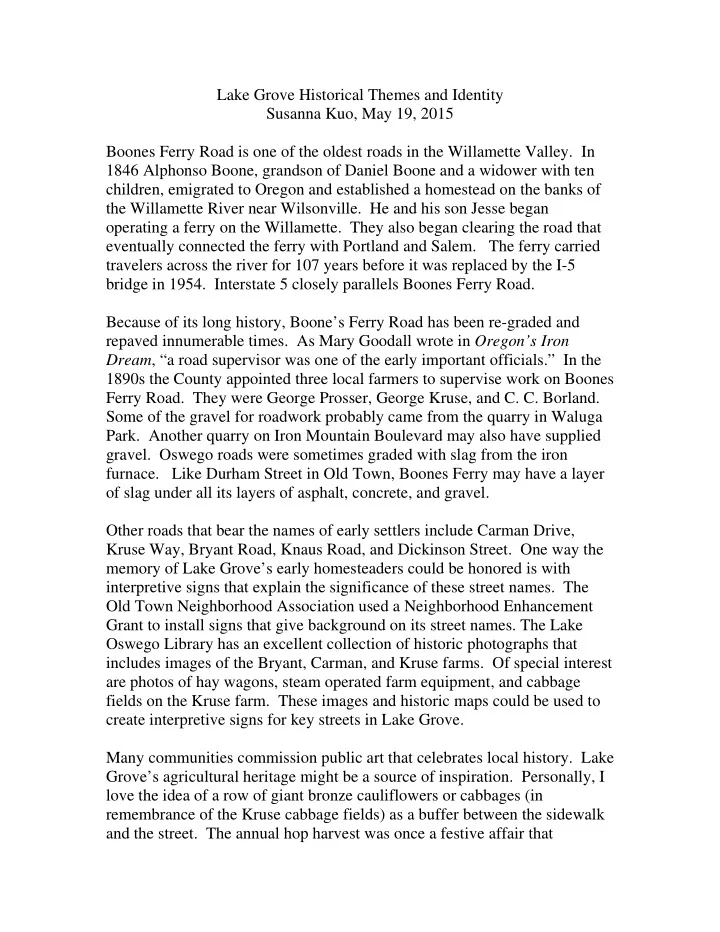 lake grove historical themes and identity susanna kuo may