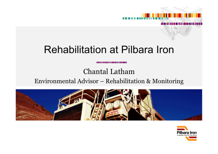 rehabilitation at pilbara iron