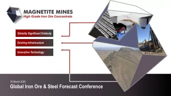 Global Iron Ore &amp; Steel Forecast Conference  Investor Presentation  November 2019  Disclaimer