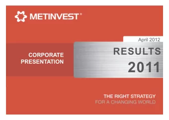 2011  DISCLAIMER  This presentation does not constitute or form part of any advertisement of