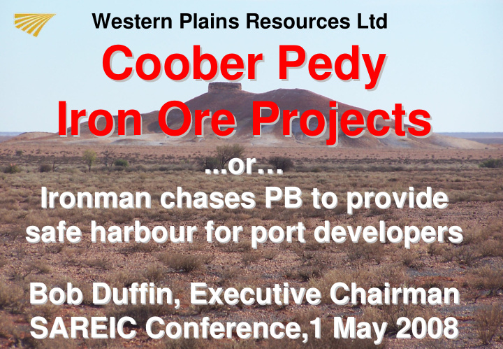 coober pedy coober pedy iron ore projects iron ore