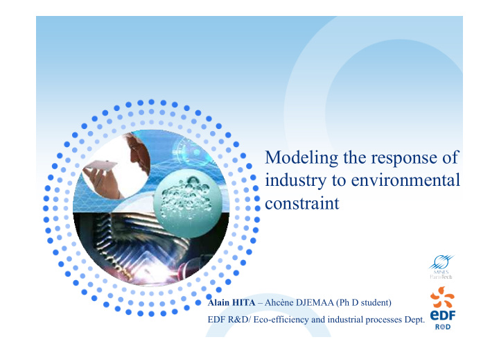 modeling the response of industry to environmental