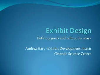 Andrea Hart  Exhibit Development Intern  Orlando Science Center  Educational goals  Cognitive