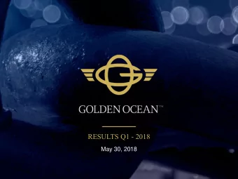 was  RESULTS Q1 - 2018  May 30, 2018  FORWARD-LOOKING STATEMENTS    Matters discussed in this