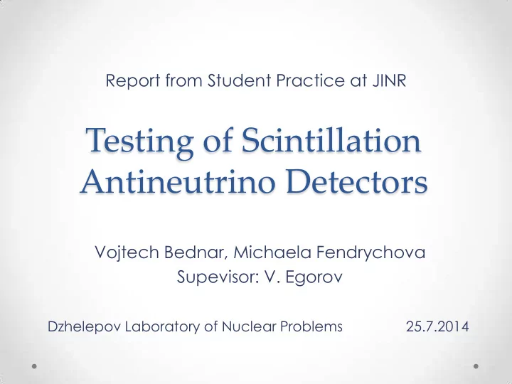 antineutrino detectors