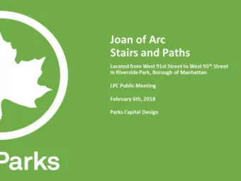 Equipment  Located at W76th Street adjacent to Neufeld Playground in  Riverside Park  In-House