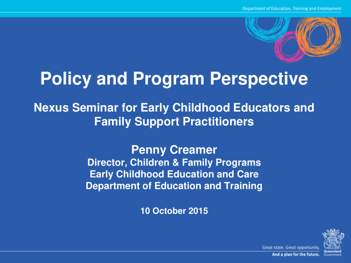 policy and program perspective