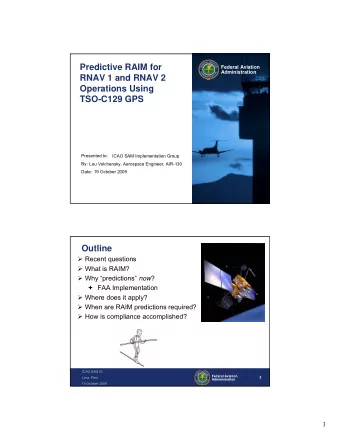 Predictive RAIM for  Federal Aviation  Administration  RNAV 1 and RNAV 2  Operations Using
