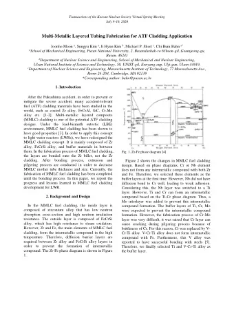 Multi-Metallic Layered Tubing Fabrication for ATF Cladding Application Joonho Moon a , Sungyu Kim a
