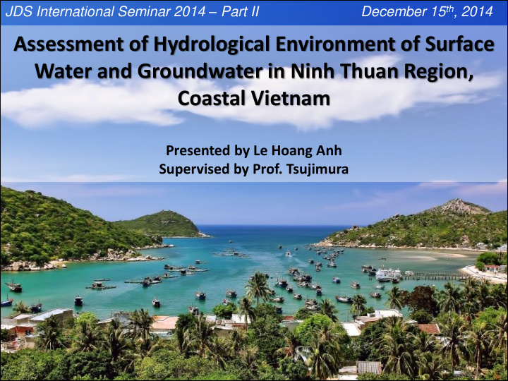 presented by le hoang anh supervised by prof tsujimura 1