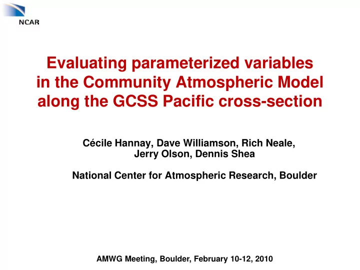 evaluating parameterized variables in the community