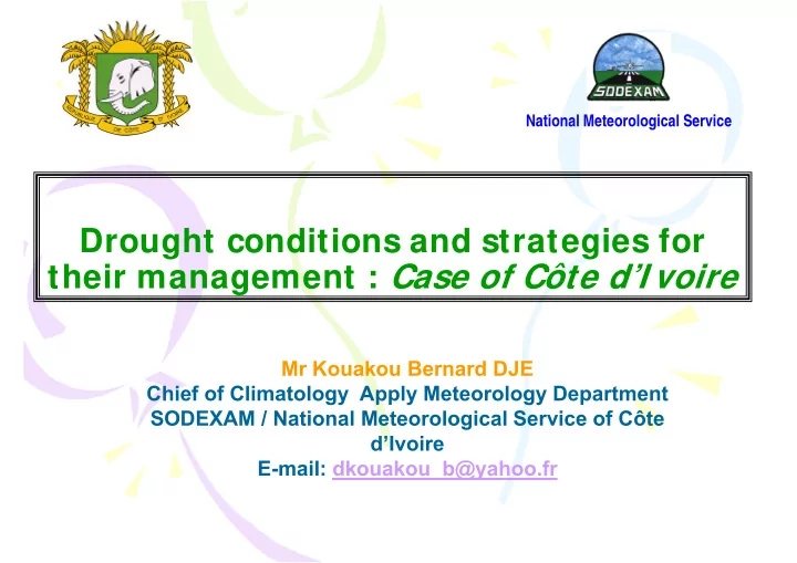 drought conditions and strategies for