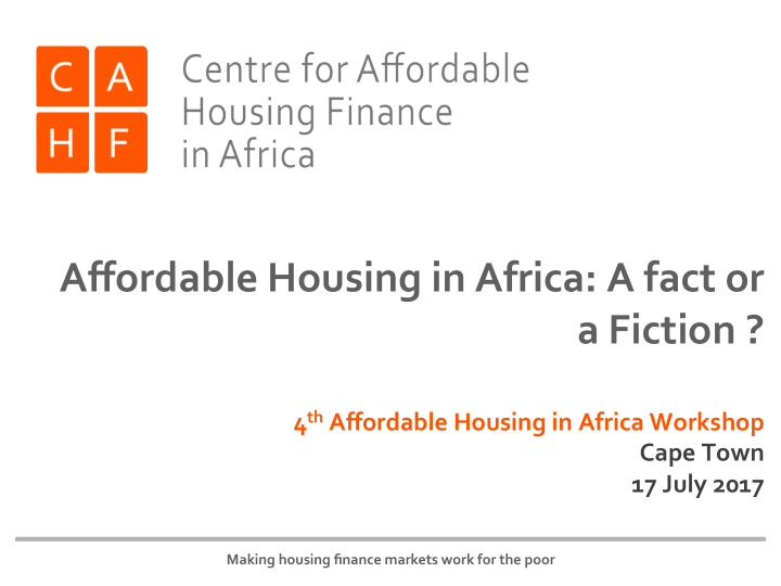 affordable housing in africa a fact or a fiction
