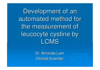 Development of an  Development of an  automated method for  automated method for  the measurement