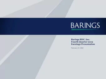 Barings BDC, Inc.  Fourth Quarter 2019  Earnings Presentation  February 27, 2020  Forward-Looking