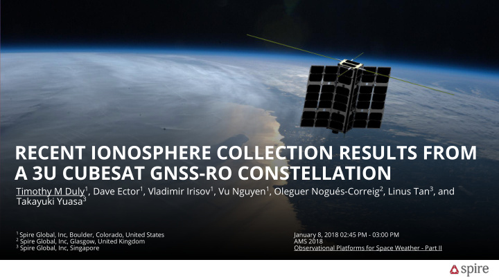 recent ionosphere collection results from a 3u cubesat
