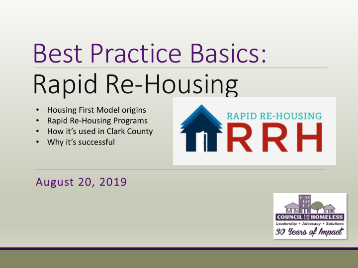 best practice basics rapid re housing