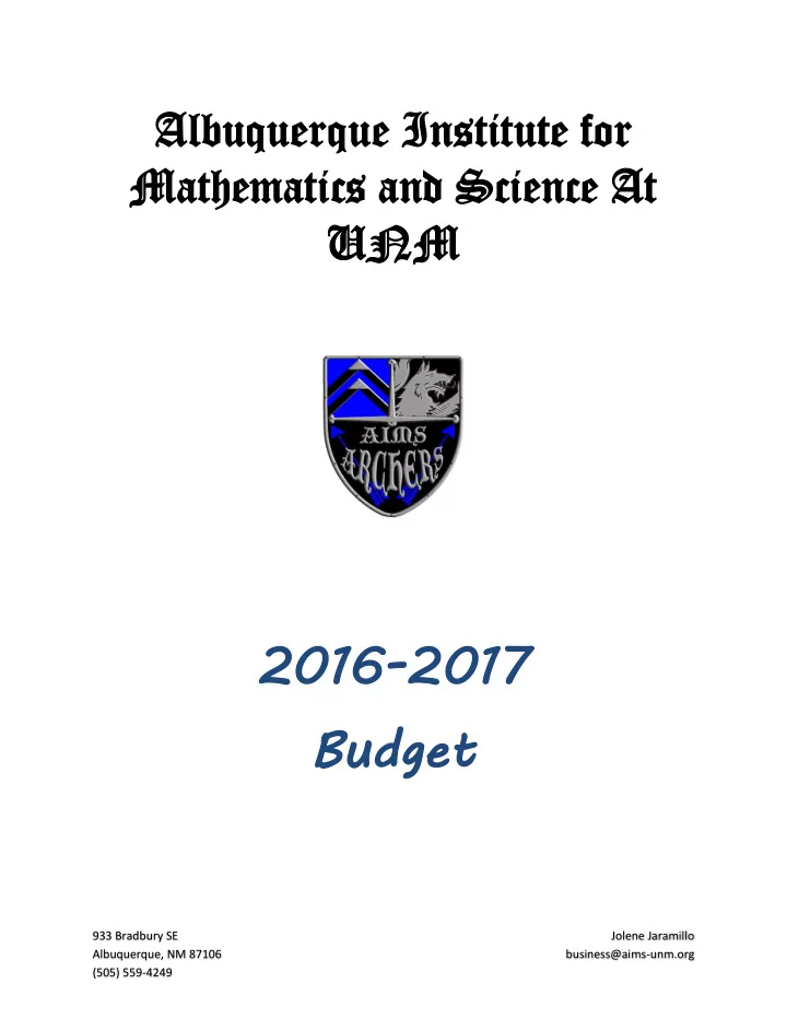 2016 20 20 2017 budge bu dget 933 bradbury se jolene