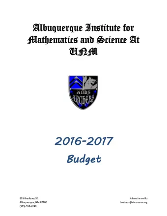 2016-20  20  2017  Budge  Bu  dget  933 Bradbury SE  Jolene Jaramillo  Albuquerque, NM 87106