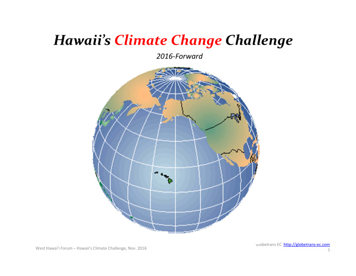 hawaii s climate change challenge
