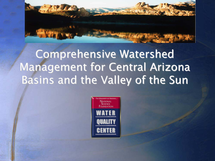 comprehensive watershed comprehensive watershed