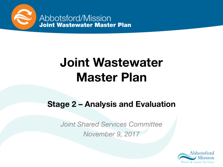 joint wastewater master plan