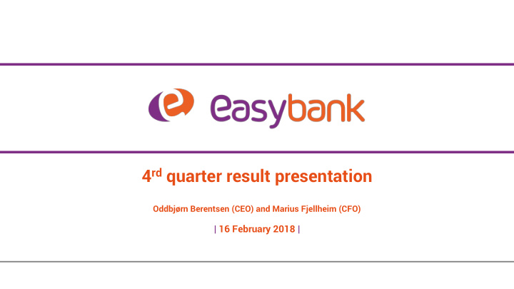 4 rd quarter result presentation