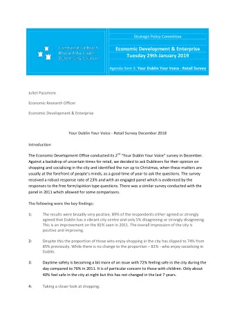 Strategic Policy Committee  Economic Development &amp; Enterprise  Tuesday 29th January 2019 Agenda