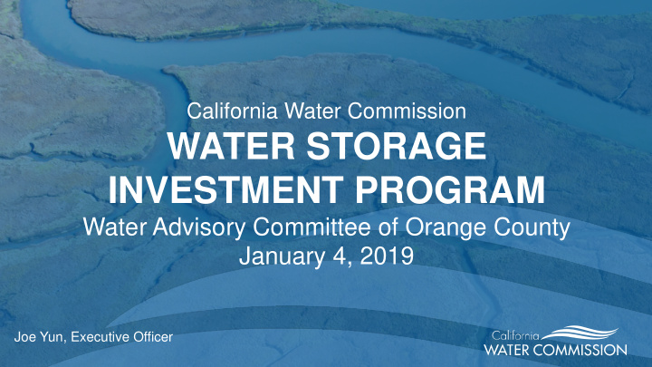 water storage investment program