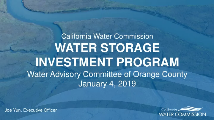 water storage investment program