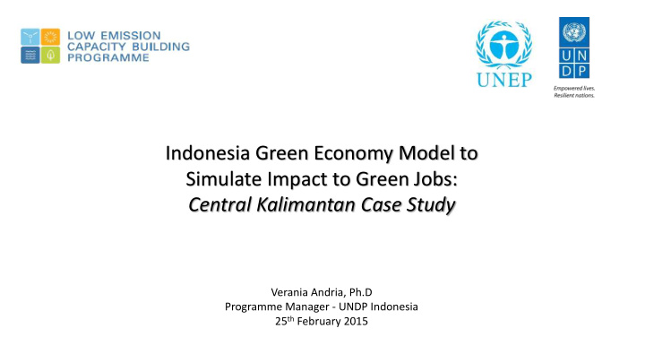 indonesia green economy model to